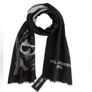 KARL LAGERFELD PARIS Women's Embellished Scarf NWT